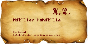 Müller Mahália névjegykártya